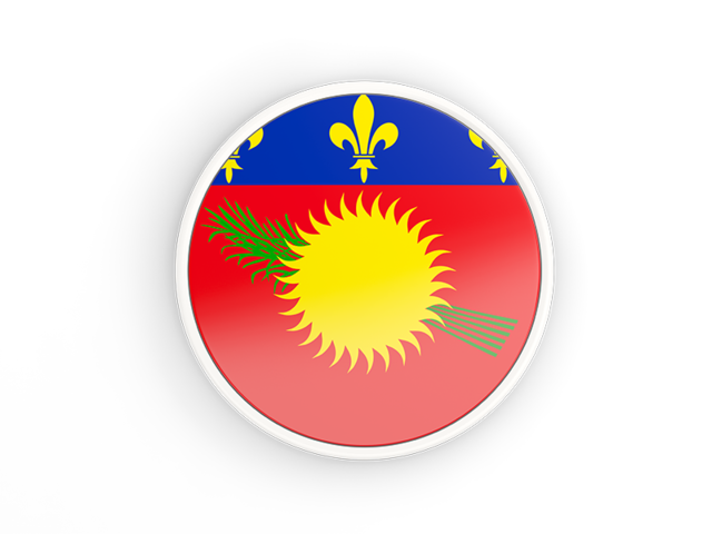 Round icon with white frame. Download flag icon of Guadeloupe at PNG format