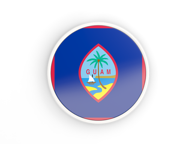 Round icon with white frame. Download flag icon of Guam at PNG format