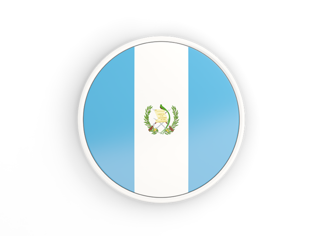 Круглая иконка с белой рамкой. Скачать флаг. Гватемала