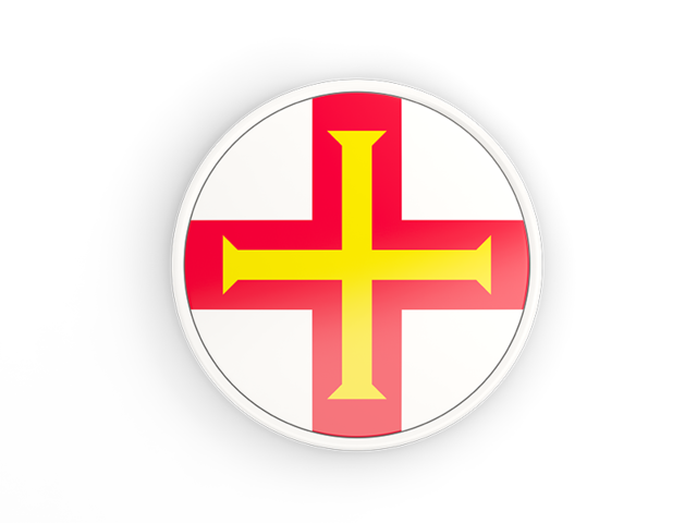 Round icon with white frame. Download flag icon of Guernsey at PNG format