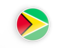 Guyana. Round icon with white frame. Download icon.