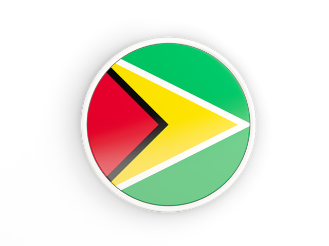 Round icon with white frame. Download flag icon of Guyana at PNG format