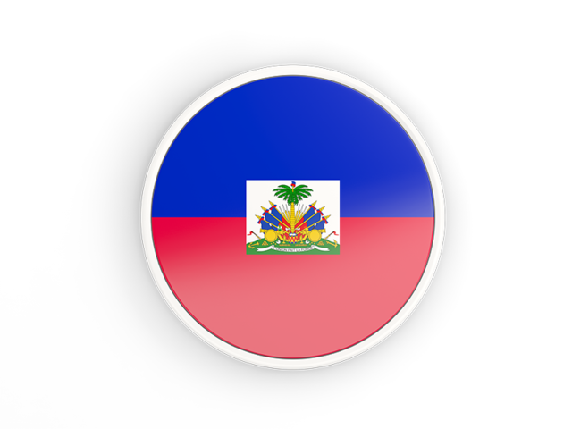 Round icon with white frame. Download flag icon of Haiti at PNG format