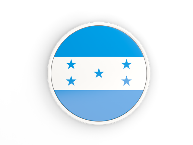Round icon with white frame. Download flag icon of Honduras at PNG format