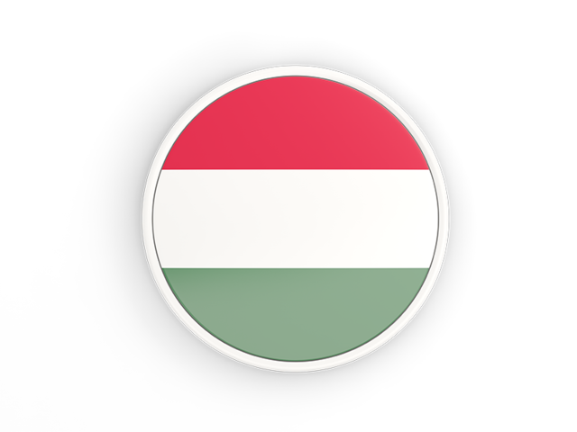 Круглая иконка с белой рамкой. Скачать флаг. Венгрия