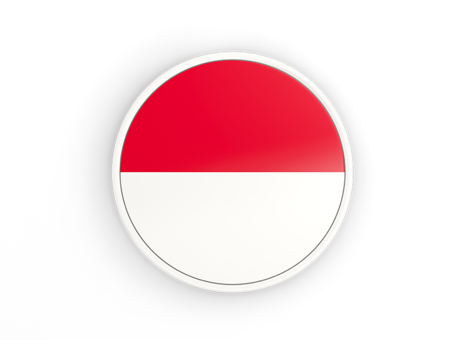 Круглая иконка с белой рамкой. Скачать флаг. Индонезия