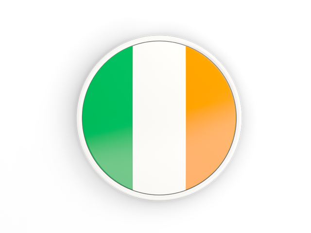 Round icon with white frame. Download flag icon of Ireland at PNG format