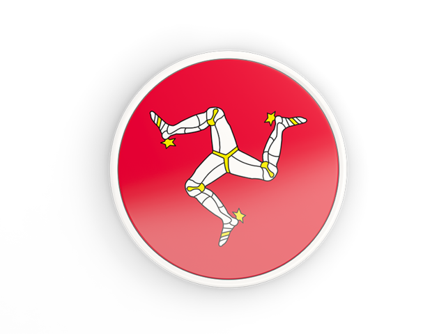 Round icon with white frame. Download flag icon of Isle of Man at PNG format