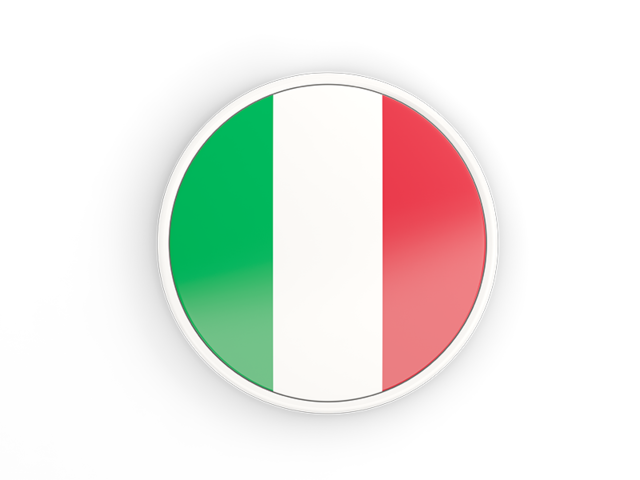 Круглая иконка с белой рамкой. Скачать флаг. Италия