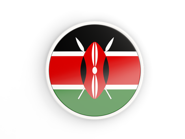Round icon with white frame. Download flag icon of Kenya at PNG format