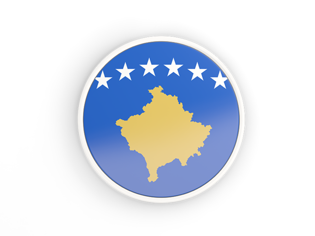 Round icon with white frame. Download flag icon of Kosovo at PNG format