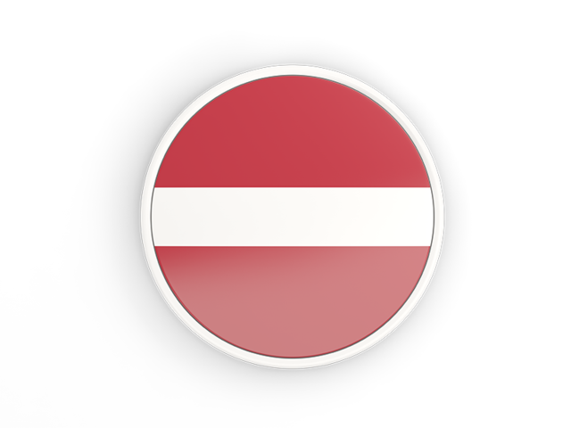 Круглая иконка с белой рамкой. Скачать флаг. Латвия