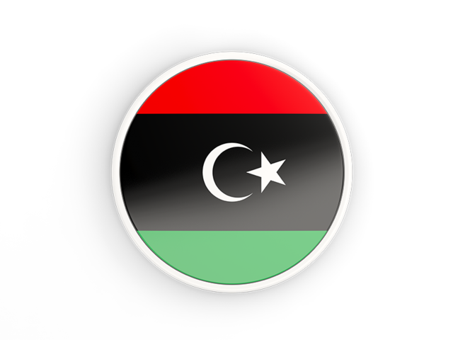 Round icon with white frame. Download flag icon of Libya at PNG format