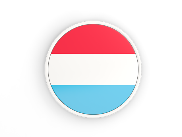 Круглая иконка с белой рамкой. Скачать флаг. Люксембург