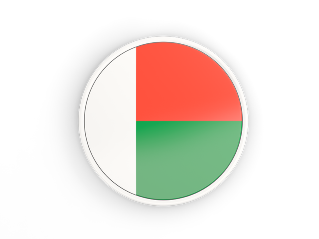 Round icon with white frame. Download flag icon of Madagascar at PNG format