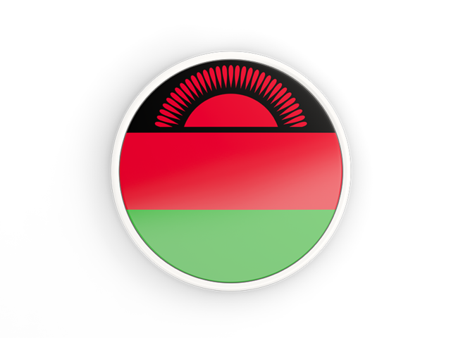 Круглая иконка с белой рамкой. Скачать флаг. Малави
