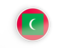 Maldives. Round icon with white frame. Download icon.