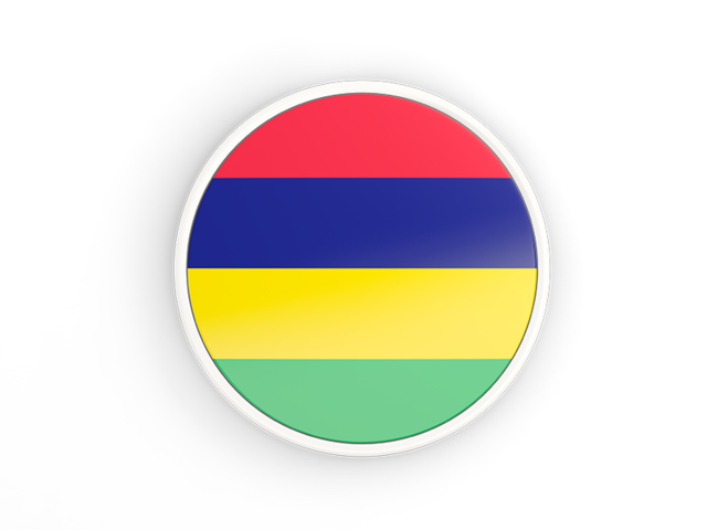 Round icon with white frame. Download flag icon of Mauritius at PNG format