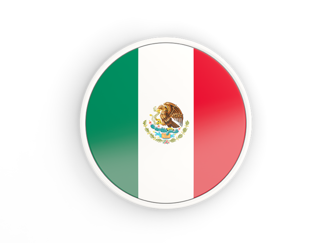 Round icon with white frame. Download flag icon of Mexico at PNG format