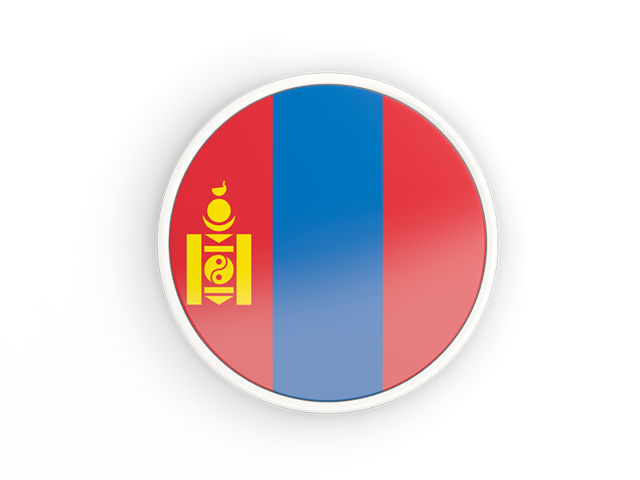 Round icon with white frame. Download flag icon of Mongolia at PNG format