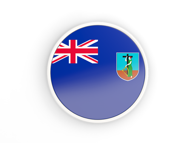 Round icon with white frame. Download flag icon of Montserrat at PNG format