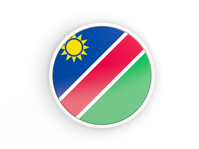 Круглая иконка с белой рамкой. Скачать флаг. Намибия
