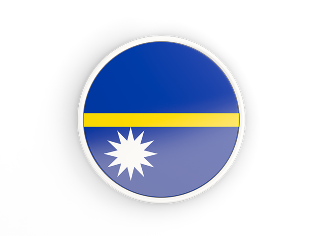 Round icon with white frame. Download flag icon of Nauru at PNG format