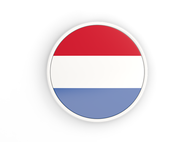 Круглая иконка с белой рамкой. Скачать флаг. Нидерланды