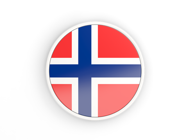 Round icon with white frame. Download flag icon of Norway at PNG format