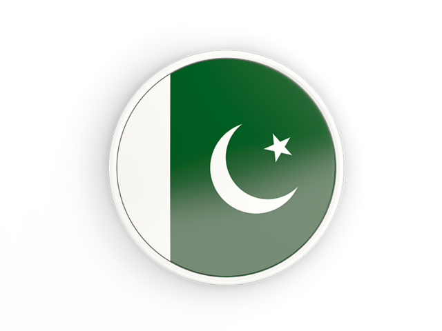 Круглая иконка с белой рамкой. Скачать флаг. Пакистан