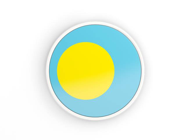 Round icon with white frame. Download flag icon of Palau at PNG format