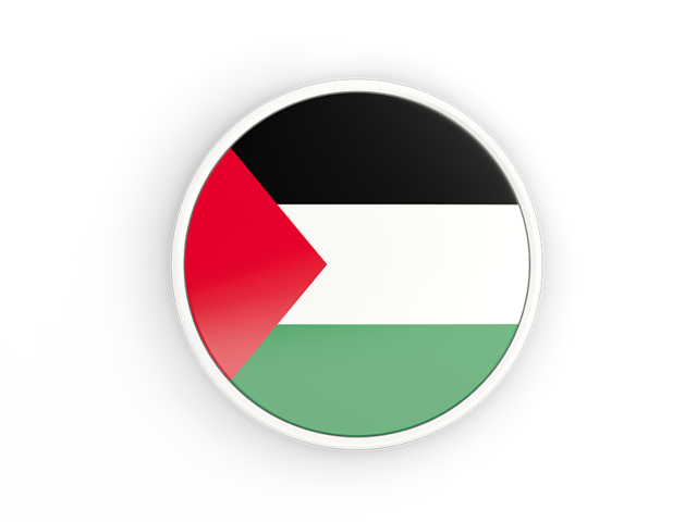 Round icon with white frame. Illustration of flag of Palestinian ...
