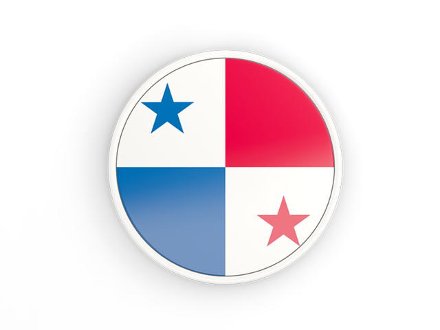 Round icon with white frame. Download flag icon of Panama at PNG format