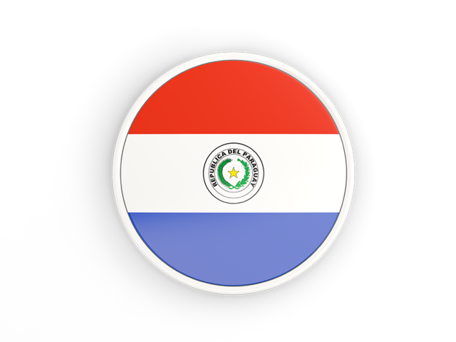 Круглая иконка с белой рамкой. Скачать флаг. Парагвай