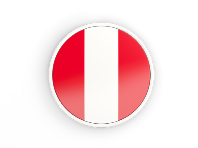 Round icon with white frame. Download flag icon of Peru at PNG format
