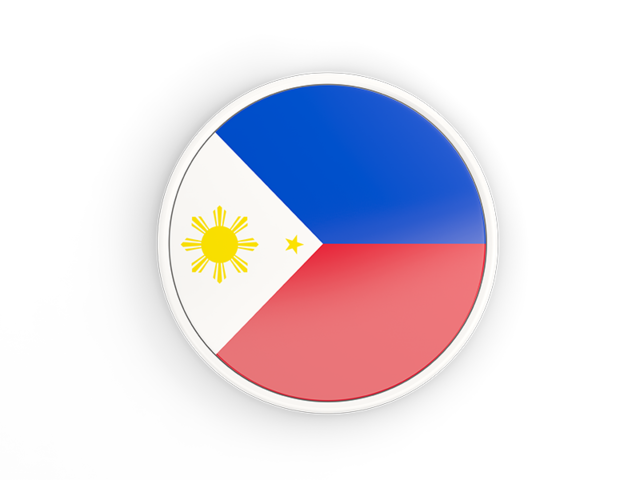 Круглая иконка с белой рамкой. Скачать флаг. Филиппины