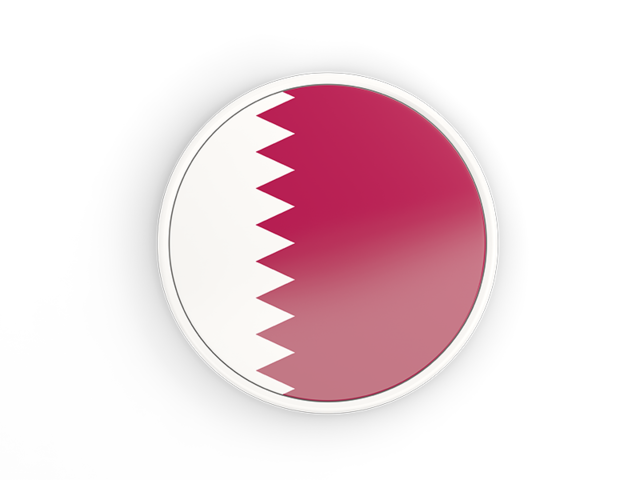 Round icon with white frame. Download flag icon of Qatar at PNG format