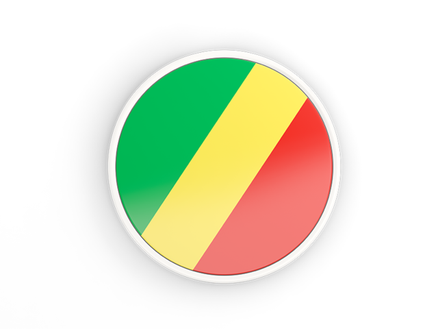Round icon with white frame. Download flag icon of Republic of the Congo at PNG format