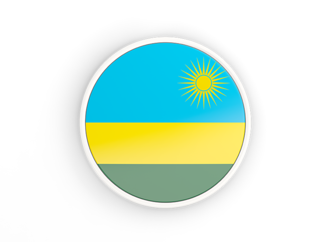 Round icon with white frame. Download flag icon of Rwanda at PNG format