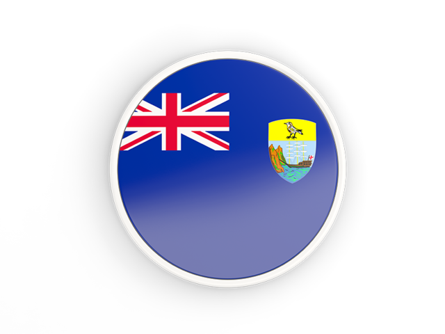 Круглая иконка с белой рамкой. Скачать флаг. Острова Святой Елены, Вознесения и Тристан-да-Кунья