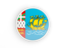 Saint Pierre and Miquelon. Round icon with white frame. Download icon.