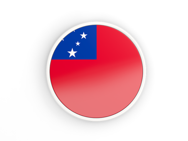 Round icon with white frame. Download flag icon of Samoa at PNG format