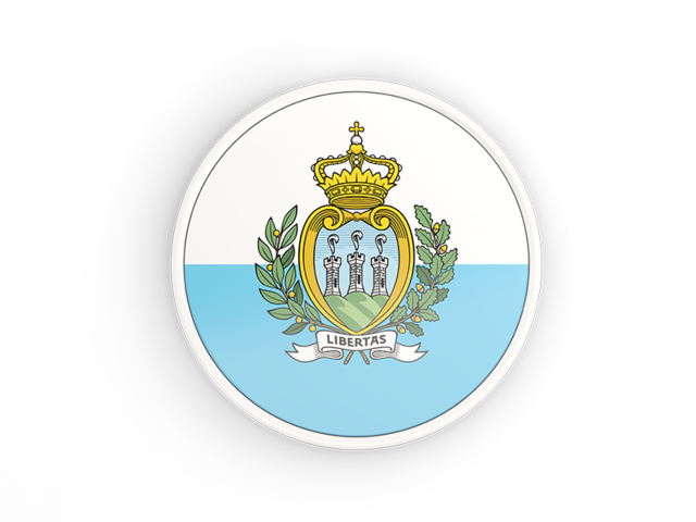 Круглая иконка с белой рамкой. Скачать флаг. Сан-Марино
