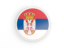 Serbia. Round icon with white frame. Download icon.