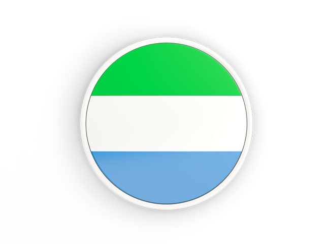 Round icon with white frame. Download flag icon of Sierra Leone at PNG format