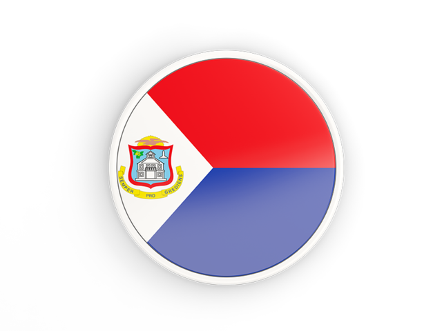Round icon with white frame. Download flag icon of Sint Maarten at PNG format