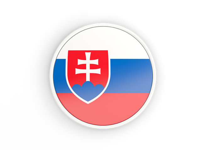 Round icon with white frame. Download flag icon of Slovakia at PNG format