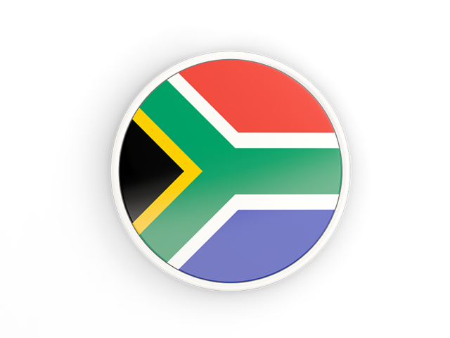 Round icon with white frame. Download flag icon of South Africa at PNG format