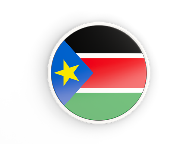 Round icon with white frame. Download flag icon of South Sudan at PNG format