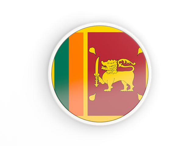 Круглая иконка с белой рамкой. Скачать флаг. Шри-Ланка